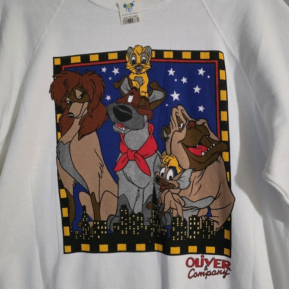 NWT VTG Disney Oliver And Company Crewneck Sweatshirt Made In USA Size XL - Picture 6 of 11